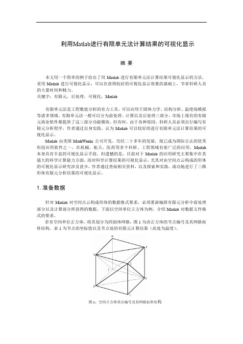 利用Matlab进行有限元分析结果的可视化显示