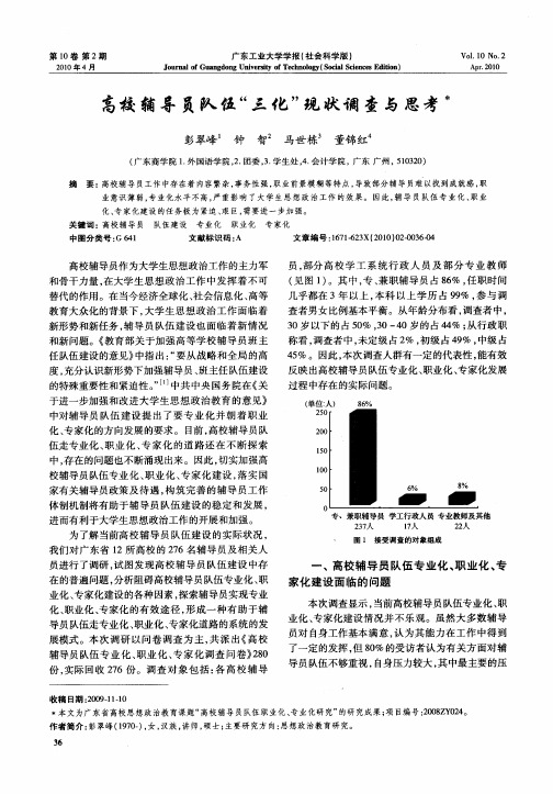 高校辅导员队伍“三化”现状调查与思考