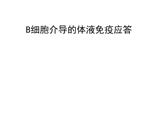 第13章  B细胞介导的体液免疫应答