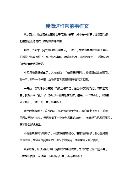 我做过忏悔的事作文