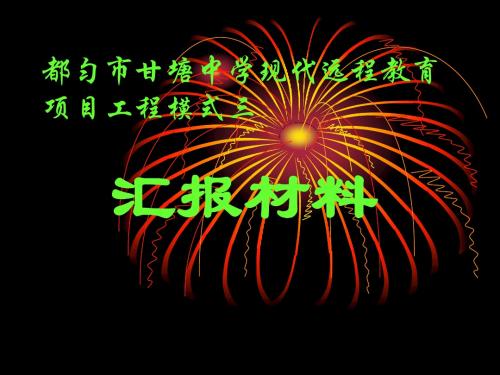 现代远程教育项目工程模式三汇报材料