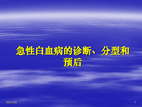 急性白血病的诊断分型和预后 ppt课件