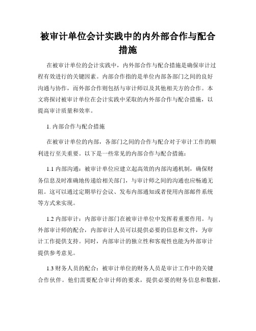 被审计单位会计实践中的内外部合作与配合措施