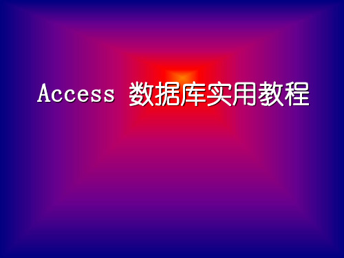 Access数据库实用教程(第7章)