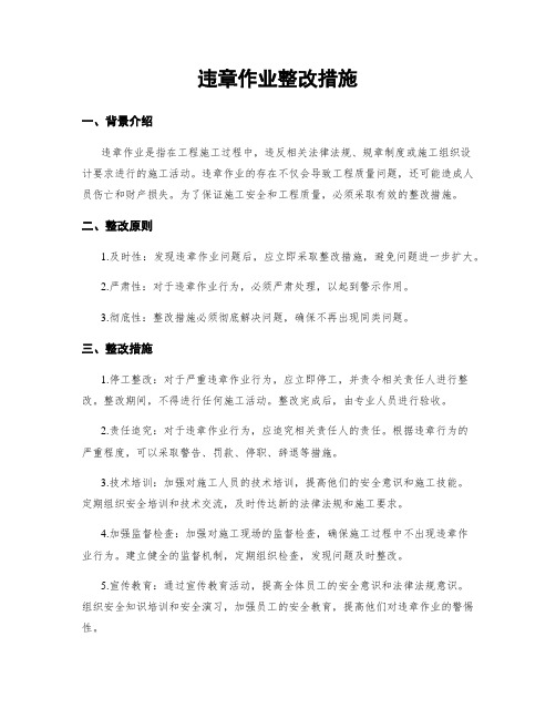 违章作业整改措施