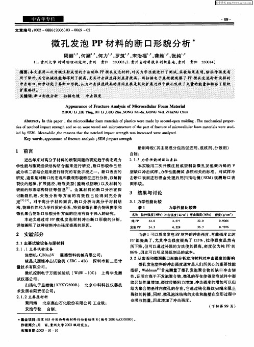 微孔发泡PP材料的断口形貌分析