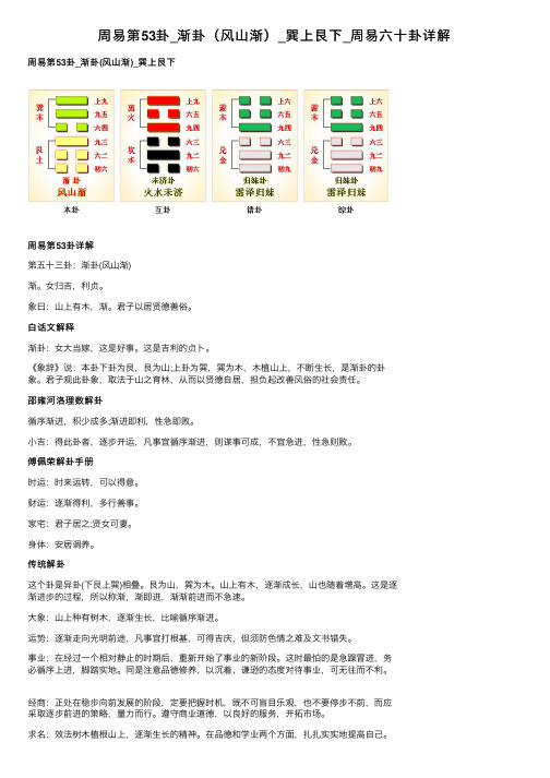 周易第53卦_渐卦（风山渐）_巽上艮下_周易六十卦详解