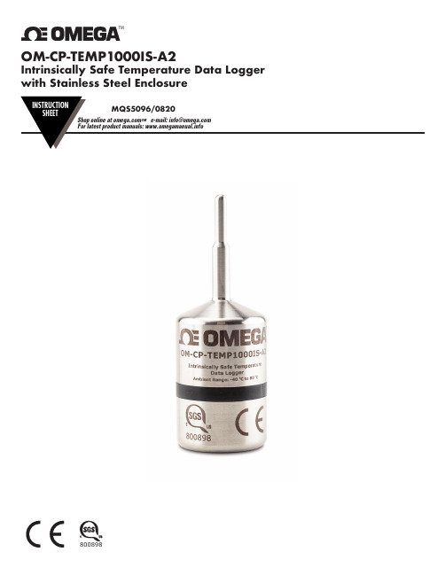 Omega OM-CP-TEMP1000IS-A2 无爆炸安全温度数据记录器指令手册说明书