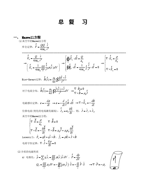 电动力学公式