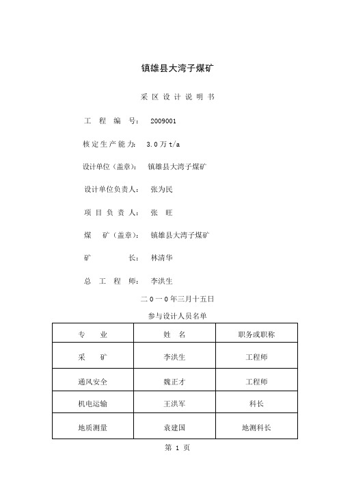 大湾子采区设计共135页文档