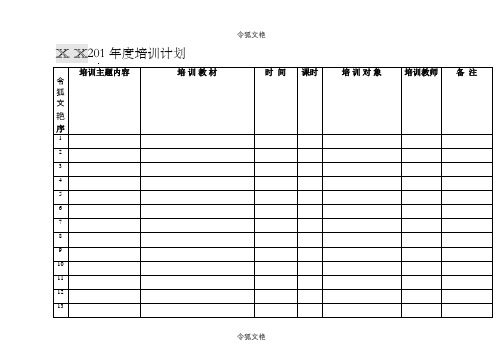 工厂表格汇编之令狐文艳创作