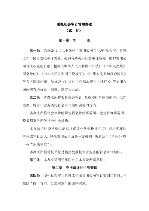 委托社会审计管理办法