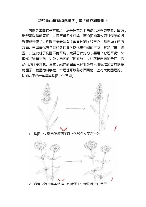 花鸟画中这些构图秘法，学了就立刻能用上