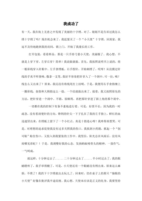 我成功了_小学五年级作文900字