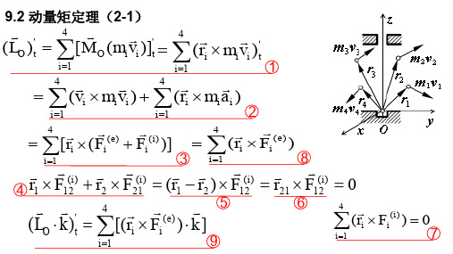 9.2 质点系对固定点(轴)的动量矩定理