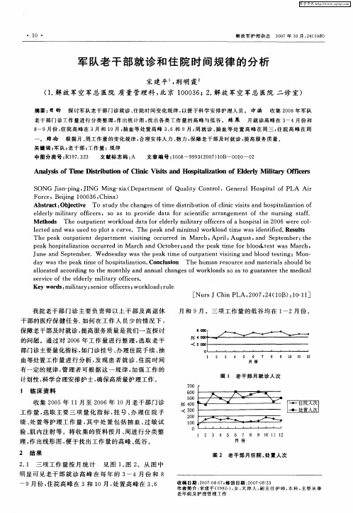 军队老干部就诊和住院时间规律的分析