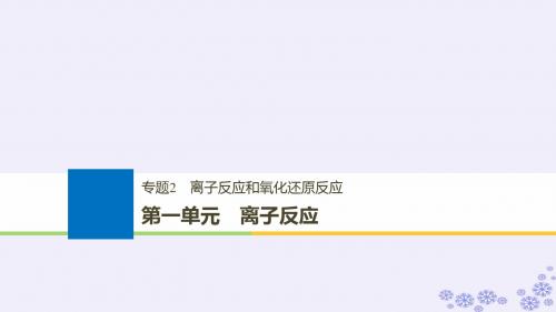 (浙江选考)高考化学大一轮复习专题2离子反应和氧化还原反应第一单元离子反应课件