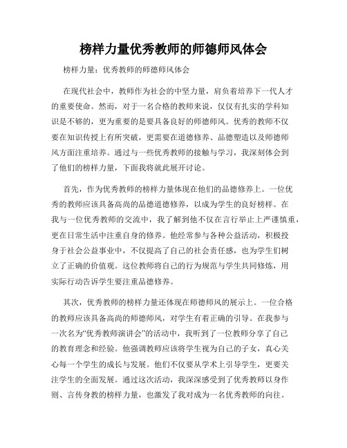 榜样力量优秀教师的师德师风体会