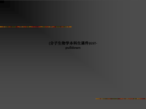(分子生物学本科生课件)GST-pulldown