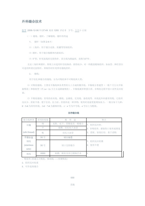 外科缝合技术