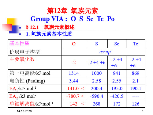 中山大学无机化学精品课程-第12章-氧族元素