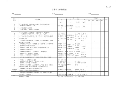 学生学习评价量表模板.doc