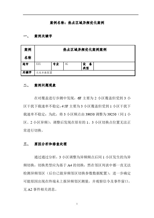 热点区域异频优化案例