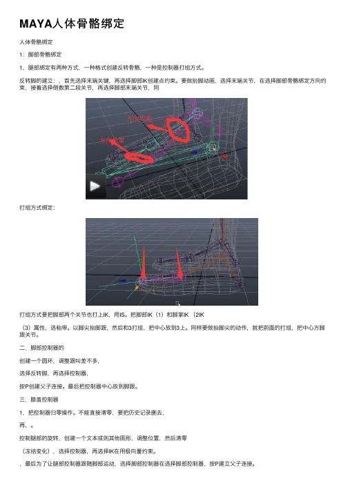 MAYA人体骨骼绑定