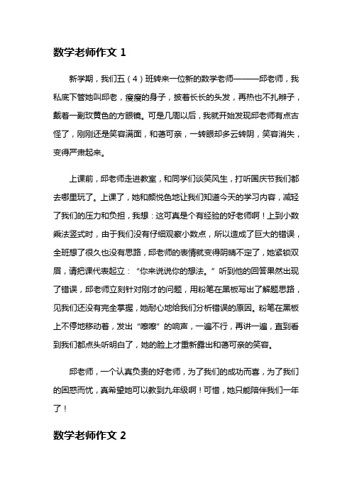 数学老师作文精选15篇