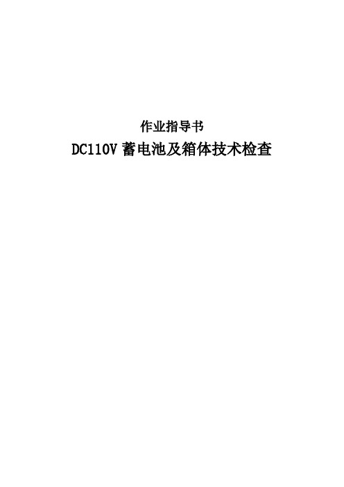 DC110V蓄电池及箱体技术检查作业指导书