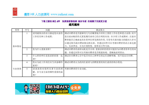 经典面试题库及工作压力测试