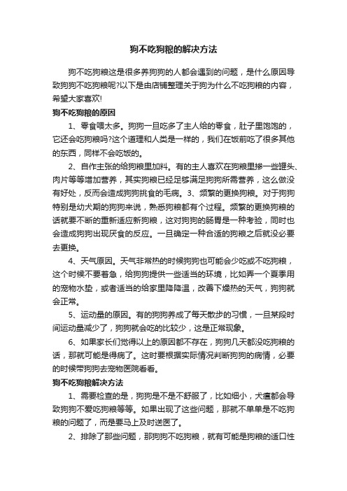 狗不吃狗粮的解决方法