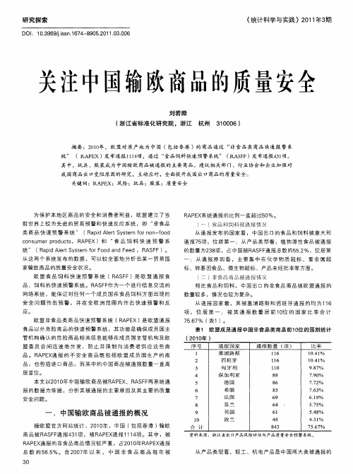 关注中国输欧商品的质量安全