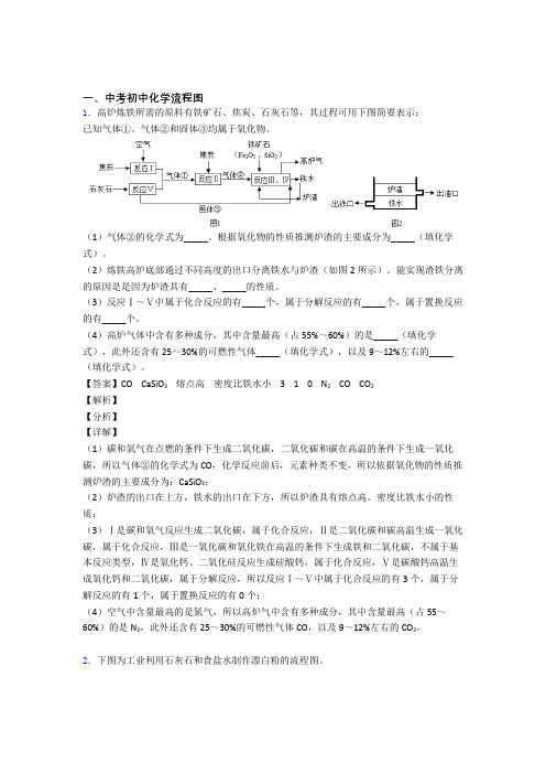 中考化学流程图综合练习题及答案解析