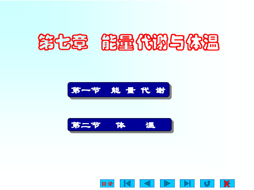 人体生理学：第七章 能量代谢与体温