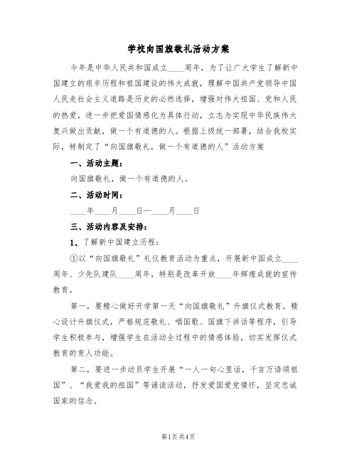 学校向国旗敬礼活动方案（2篇）