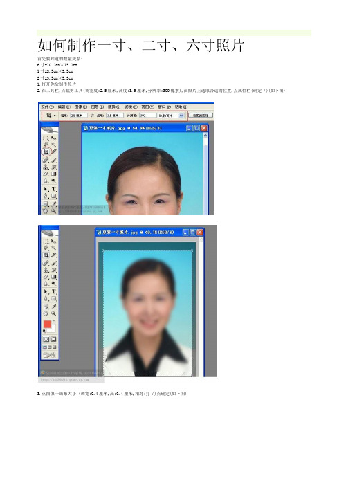 如何制作一寸、二寸、六寸照片