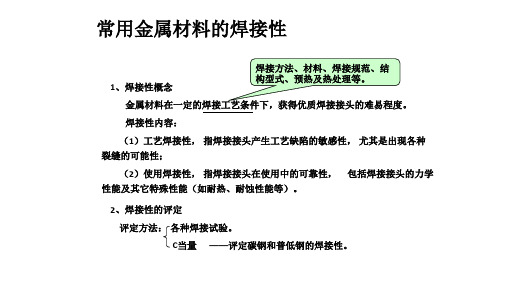 常用金属材料的焊接性