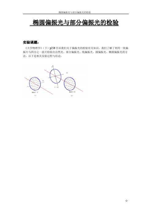 椭圆偏振光和部分偏振光的检验试验