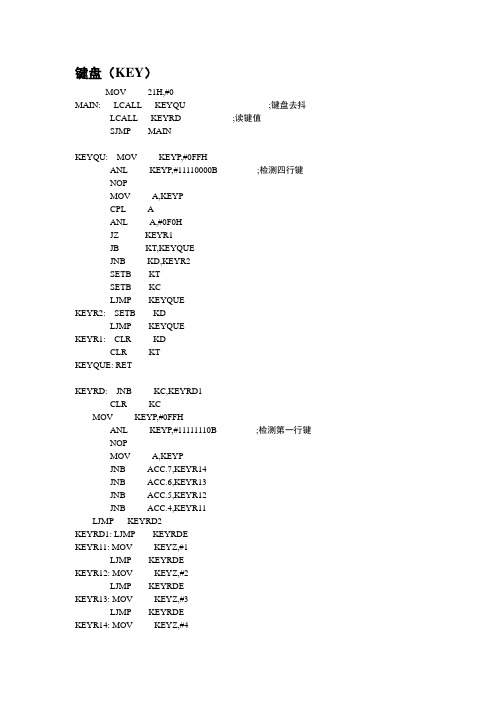 单片机 电子钟(显示 键盘 去抖)程序