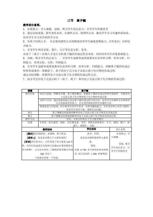 高一化学离子键教案.doc