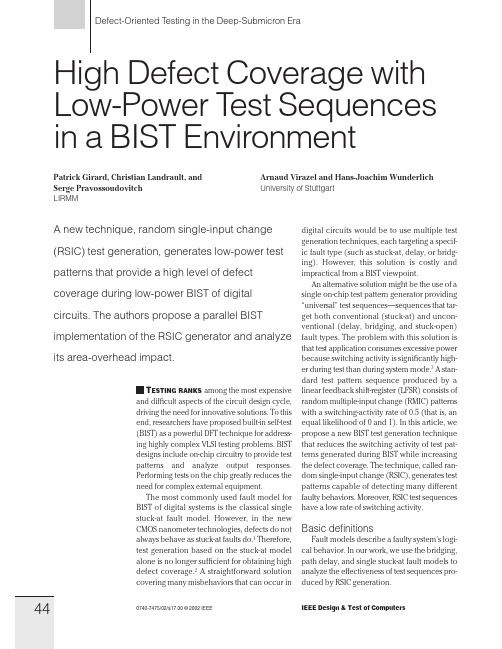 44 Defect-Oriented Testing in the Deep-Submicron Era High Defect Coverage with Low-Power Te