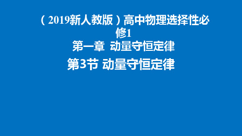 1.3动量守恒定律—人教版高中物理选择性必修一课件(共20张PPT)