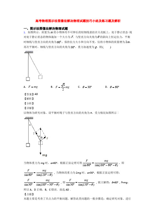 高考物理图示法图像法解决物理试题技巧小结及练习题及解析