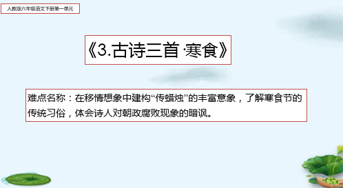 六年级下册古诗三首寒食部编版PPT