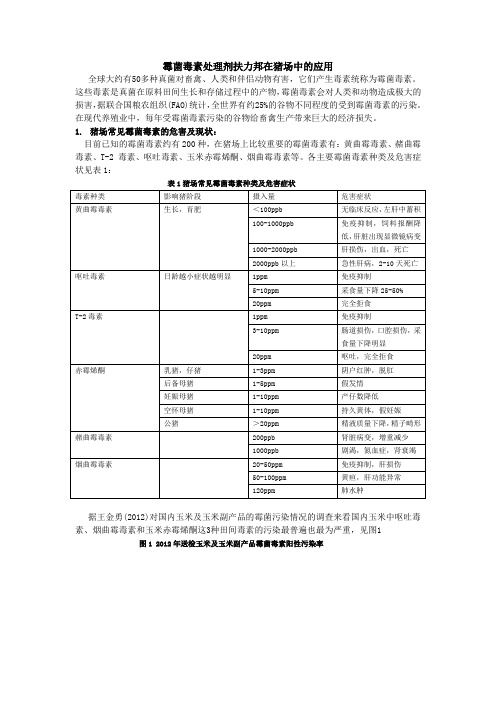 霉菌毒素处理剂扶力邦在猪场中的应用