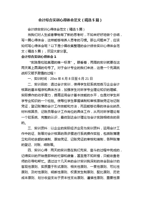 会计综合实训心得体会范文（精选5篇）