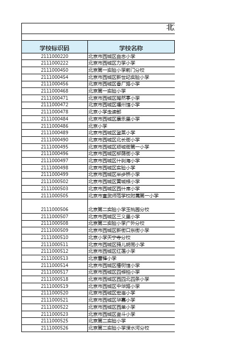 北京市中小学名单