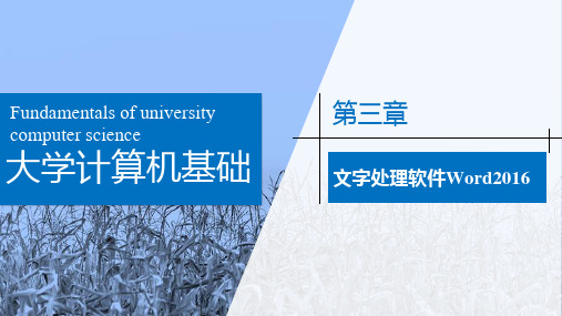 《大学计算机基础》教学课件 第3章 文字处理软件Word2016