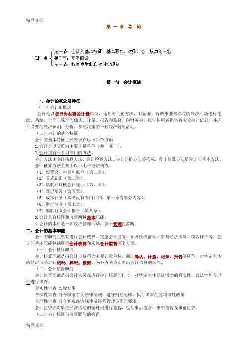 会计基础第1章内容复习课程